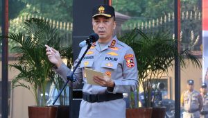 Kadiv Humas Polri Irjen Pol Sandi Nugroho saat Apel Kesiapsiagaan Divhumas Polri dalam rangka persiapan Ops Lilin 2024, Rabu, 18/12/2024 | ist
