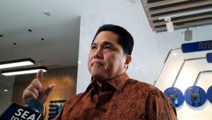 Menteri BUMN Erick Thohir di Kementerian BUMN, Jakarta Pusat, Selasa, 24/12/2024 | Novia Suhari/Forum Keadilan