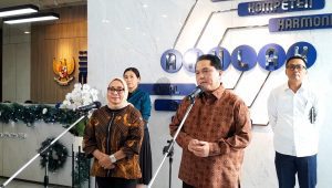 Menteri PPPA Arifatul Choiri Fauzi, bersama dengan Menteri BUMN Erick Thohir di Kementerian BUMN, Jakarta Pusat, Selasa, 24/12/2024 | Novia Suhari/Forum Keadilan