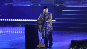 Presiden Prabowo Subianto memberi sambutan di Puncak Perayaan Natal Nasional 2024 digelar di Indonesia Arena GBK. Ist