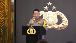Kapolri Jenderal Listyo Sigit Prabowo dalam acara Rilis Akhir Tahun Polri, di Mabes Polri, Selasa, 31/12/2024. I Ist