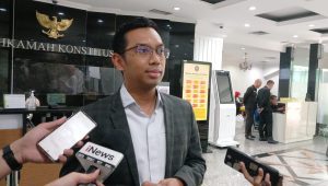 Kepala Biro Humas dan Protokol Mahkamah Konstitusi, Pan Mohammad Faiz di Gedung MK, Jumat, 3/1/2025. I Syahrul Baihaqi/Forum Keadilan