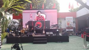 Ketua Umum PDI Perjuangan Megawati Soekarnoputri di HUT ke-52 PDI Perjuangan di Sekolah Partai PDI Perjuangan, Jakarta Selatan, Jumat, 10/1/2025 | Muhammad Reza/Forum Keadilan