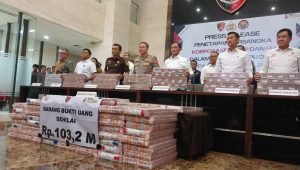 Konferensi Pers penetapan tersangka dalam kasus TPPU Judol Hotel Aruss Semarang di Gedung Bareskrim Polri, Jakarta, Kamis, 16/1/2025 | Syahrul Baihaqi/Forum Keadilan