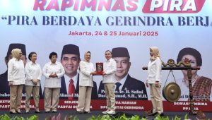 Ketua Harian DPP Partai Gerindra Sufmi Dasco Ahmad membuka Rapat Pimpinan Nasional (Rapimnas) PP PIRA di Bidakara, 24/1/2024 | Muhammad Reza/Forum Keadilan