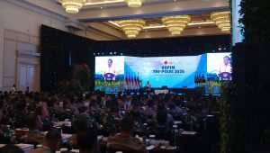 Presiden Prabowo Subianto saat memberikan arahan di Rapat Pimpinan TNI-Polri di Hotel Tribrata, Jakarta Selatan, Kamis, 30/1/2025 | Syahrul Baihaqi/Forum Keadilan