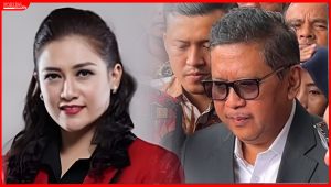 Maria Lestari dan Hasto Kristiyanto.