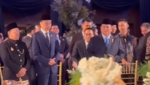 Presiden ke-7 RI Joko Widodo dan Presiden Prabowo Subianto menghadiri acara pernikahan anak dari Akbar Tandjung, Sekar Krisnauli Tandjung, Minggu, 12/1/2025 | Ist