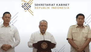 Kepala Otoritas Ibu Kota Nusantara (OIKN) Basuki Hadimuljono, memberikan keterangan pers seusai rapat terbatas (ratas) dengan Presiden, pada Selasa, 21/1/2025. | Youtube Sekretariat Presiden