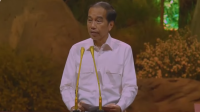 Presiden ke-7 RI Joko Widodo (Jokowi) saat memberikan Pidato di HUT ke-17 Partai Gerindra yang digelar di Sentul International Convention Center (SICC), Bogor, Jawa Barat, Sabtu, 15/2/2025 | YouTube GerindraTV