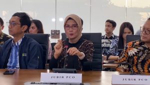 Juru Bicara PCO, Adita Irawati sebagai bagian dari delapan Program Hasil Terbaik Cepat (PHTC), dalam Konferensi pers, di kantor Kementerian Kesehatan (Kemenkes), Jakarta, Jumat,7/2/2025 | Novia Suhari/Forum Keadilan