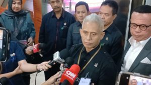 Humas PN Jakut, Maryono saat di Gedung Bareskrim Polri, Selasa, 11/2/2025 | Syahrul Baihaqi/Forum Keadilan
