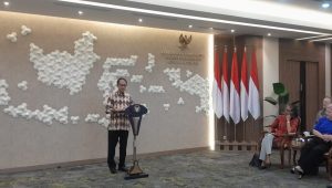 Deputi Bidang Koordinasi Kerja Sama Ekonomi Internasional, Edi Prio Pambudi, dalam konferensi pers, di kantor Kemenko Perekonomian, Jakarta, Rabu, 12/2/2025. | Novia Suhari/ Forum Keadilan