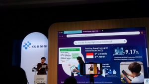 Menteri Komunikasi dan Digital (Komdigi), Meutya Hafid, dalam diskusi peringatan Hari Berinternet 2025 di Kemkomdigi, Jakarta, Selasa, 18/2/2025. | Novia Suhari/ Forum Keadilan