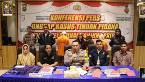 Kapolres Pelabuhan Tanjung Priok AKBP Martuasah H. Tobing, saat memberikan keterangan kepada media, di Polres Pelabuhan Tanjung Priok, Rabu 19/2/2025 | Ari Kurniansyah/Forum Keadilan