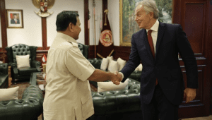 Mantan Perdana Menteri Inggris Sir Anthony Charles Lynton Blair (Tony Blair) bersama dengan Presiden Prabowo Subianto | Dok. Kemenhan RI