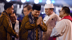 Presiden Republik Indonesia, Prabowo Subianto menghadiri Perayaan Natal Nasional Tahun 2024 yang diselenggarakan di Indonesia Arena Senayan, Jakarta, pada Sabtu, 28 Desember 2024. | Dok BPMI Setpres/Cahyo