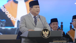Presiden Prabowo Subianto pidato dalam acara sidang istimewa laporan tahunan Mahkamah Agung (MA) tahun 2024, di Gedung MA, Jakarta, Rabu, 19/2/2025. | Youtube Sekretariat Presiden