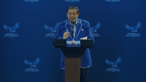 Presiden ke-6 RI Susilo Bambang Yudhoyono (SBY), di pembukaan Kongres VI Demokrat, Jakarta, Senin, 24/2/2025. | Youtube Partai Demokrat