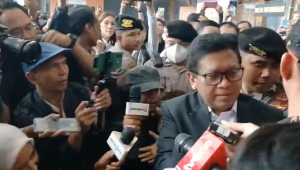 Sekretaris Jenderal (Sekjen) PDI Perjuangan Hasto Kristiyanto di PN Jakpus, Jumat, 21/3/2025 | Syahrul Baihaqi/Forum Keadilan
