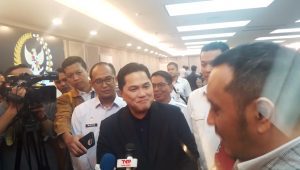 Ketua Umum PSSI Erick Thohir di Gedung DPR RI, Jakarta Pusat, Rabu, 5/3/2025 | Muhammad Reza/Forum Keadilan