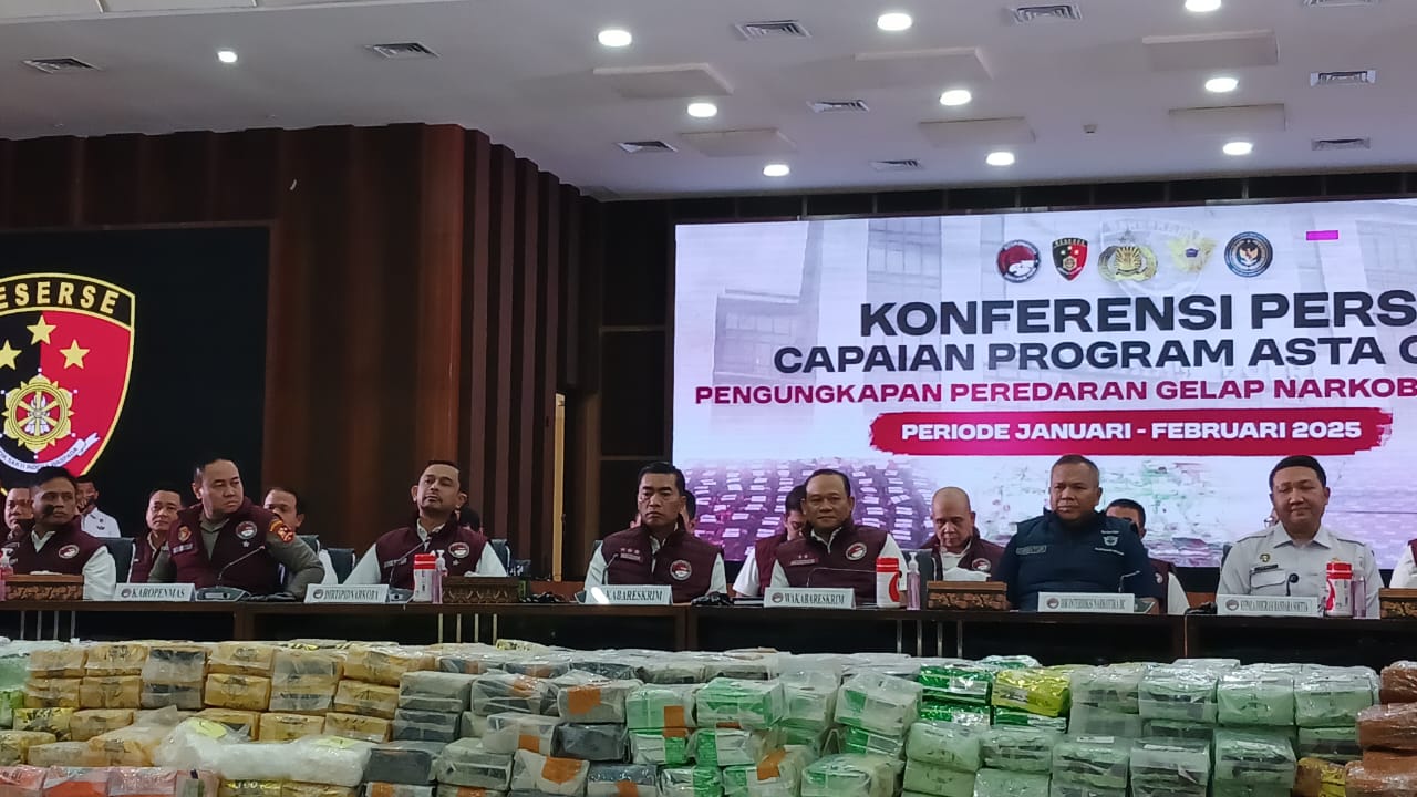 Polri Sita Narkoba 4,171 Ton Senilai Rp2,7 Triliun