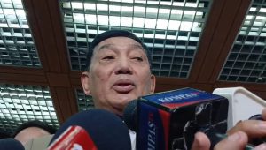 Menteri Pertahanan Sjafrie Sjamsoeddin di Gedung DPR RI, Jakarta Pusat, Selasa, 11/3/2025 | Muhammad Reza/Forum Keadilan