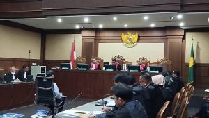Sidang kasus dugaan korupsi Importasi Gula dengan terdakwa Tom Lembong di Pengadilan Tipikor pada PN Jakarta Pusat, Kamis, 13/3/2025 | Syahrul Baihaqi/Forum Keadilan