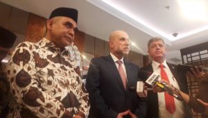 Ketua MPR Ahmad Muzani Menerima kunjungan Delegasi Penasihat Presiden Palestina Urusan Agama, Mahmoud Al Habbash, di Kompleks Parlemen, Senayan, Jakarta, Senin, 17/3/2025 | Muhammad Reza/Forum Keadilan