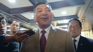 Menteri Pertahanan Sjafrie Sjamsoeddin di Kompleks Parlemen, Jakarta, Kamis, 20/3/2025 | Muhammad Reza/Forum Keadilan