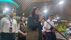 Menteri Komdigi Meutya Hafid, di kawasan Gambir, Jakarta Pusat, Rabu, 26/3/2025 | Novia Suhari/Forum Keadilan