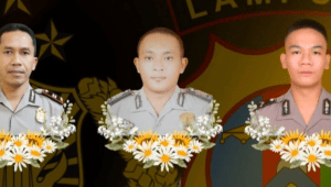 Korban Penembakan oleh Oknum anggota TNI di saat penggerebekan sabung ayam, Kapolsek Negara Batin Way Kanan Iptu Lusiyanto, Bripka Petrus Apriyanto, dan Bripda M Ghalib Surya Ganta. | Ist