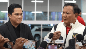 Presiden Prabowo Subianto memberikan keterangan pers usai pertandingan Indonesia vs Bahrain di Gelora Bung Karno, Senayan, Jakarta, Selasa, 25/3/2025. | Youtube Sekretariat Presiden