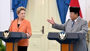 Pertemuan Presiden Indonesia Prabowo Subianto dan Presiden NDB Dilma Rousseff di Istana Kepresidenan, Jakarta, pada Selasa, 25/3/2025. | Dok BPMI Setpres/Cahyo