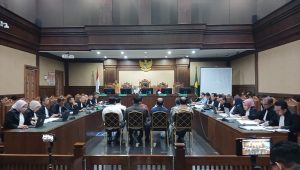 Sidang dugaan kroupsi Importasi Gula dengan terdakwa Tom Lembong dengan agenda pemeriksaan saksi di PN Jakarta Pusat, Senin, 21/4/2025 | Syahrul Baihaqi/Forum Keadilan
