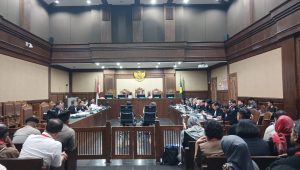 Sidang Hasto Kristiyanto dengan agenda pemeriksaan saksi eks Komisioner Bawaslu Agustiani Tio Fridelina di PN Jakarta Pusat, Kamis, 24/4/2025 | Syahrul Baihaqi/Forum Keadilan