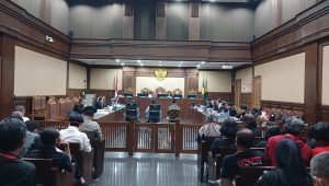 Sidang pemeriksaan saksi dengan terdakwa Sekjen PDI Perjuangan Hasto Kristiyanto di PN Jakarta Pusat, Jumat, 25/4/2025 | Syahrul Baihaqi/Forum Keadilan