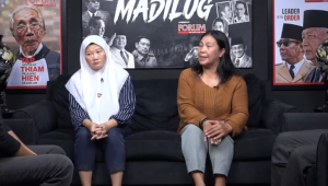 Vivi (kiri) dan Butet (kanan) orban Perbudakan OCI dalam podcast Madilog Forum Keadilan TV, Rabu, 16/4/2025 | YouTube Forum Keadilan TV