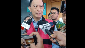 Eks Menteri Perdagangan (Mendag) Thomas Trikasih Lembong atau Tom Lembong di Pengadilan Negeri Jakarta Pusat (PN Jakpus), Senin, 21/4/2025 | Syahrul Baihaqi/Forum Keadilan