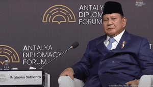 Presiden RI Prabowo Subianto dalam Dalam sesi dialog ADF Talk pada Antalya Diplomacy Forum (ADF) 2025 di Antalya, Turkiye, 11/4/2025. | YouTube Sekretariat Presiden