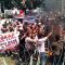 Gerakan Nasional Triga Nusantara Indonesia menggelar aksi unjuk rasa di depan Gedung Merah Putih Komisi Pemberantasan Korupsi (KPK), Jakarta Selatan, pada Senin, 5/5/2025 | Muhammad Reza/Forum Keadilan