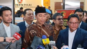 Mantan Presiden ke-7 Joko Widodo (Jokowi) di Mabes Polri, Jakarta Selatan, Selasa 20/5/2025. | Ari Kurniansyah/Forum Keadilan