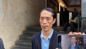 Kader PSI Dian Sandi Utama usai Melengkapi Barang Bukti Tambahan ke Penyelidik Polda Metro Jaya, Rabu 28/5/2025 | Ari Kurniansyah/Forum Keadilan