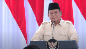 Presiden RI Prabowo Subianto memberikan pidato di Peringatan Hari Pendidikan Nasional 2025 dan Peluncuran PHTC Presiden, Bogor, 2/5/2025. | YouTube Sekretariat Presiden