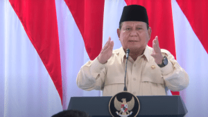 Presiden RI Prabowo Subianto memberikan pidato di Peringatan Hari Pendidikan Nasional 2025 dan Peluncuran PHTC Presiden, Bogor, 2/5/2025. | YouTube Sekretariat Presiden