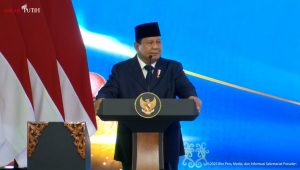 Presiden Prabowo Subianto saat memberikan pidatonya depan para hakim di lingkungan Mahkamah Agung (MA) dalam acara Pengukuhan Hakim MA pada Kamis, 12/6/2025 | YouTube Sekretariat Presiden