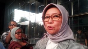 Kepala Badan Pengatur Hilir Minyak dan Gas Bumi (BPH Migas) Erika Retnowati di Gedung Merah Putih KPK, Jakarta, Senin, 16/6/2025 | Muhammad Reza/Forum Keadilan