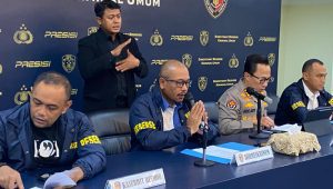 Direktur Reserse Kriminal Umum Polda Metro Jaya Kombes Wira Satya Triputra, dalam konferensi pers di Mapolda Metro Jaya, Jakarta, Selasa, 3/6/2025 | Ari Kurniansyah/Forum Keadilan