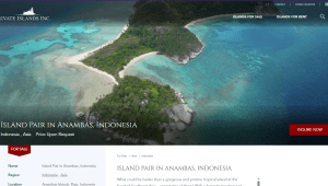 Sebuah situs asal luar negeri menjual empat pulau di Anambas, Kepulauan Riau. | Dok Tangkapan Layar Forum Keadilan