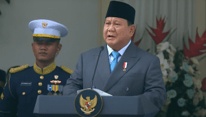 Presiden RI Prabowo Subianto memberikan amanat dalam Upacara Peringatan Hari Peringatan Hari Lahir Pancasila di Gedung Pancasila, pada Selasa, 2/6/2026. | YouTube Sekretariat Presiden